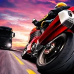Xtreme Motorbikes MOD APK 26 Traffic Rider motorcycle riding through highway traffic